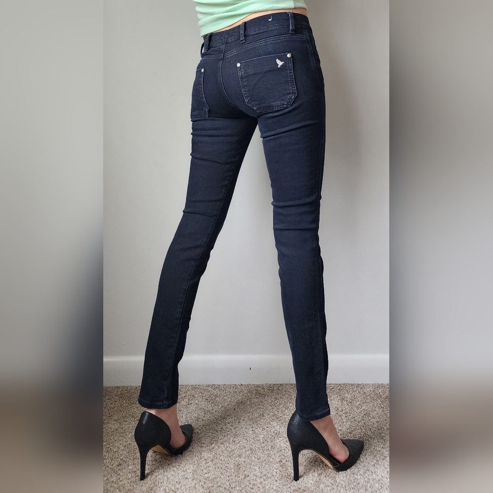 MiH Jeans Ellsworth Mid Rise Skinny Jeans Hero Black 26